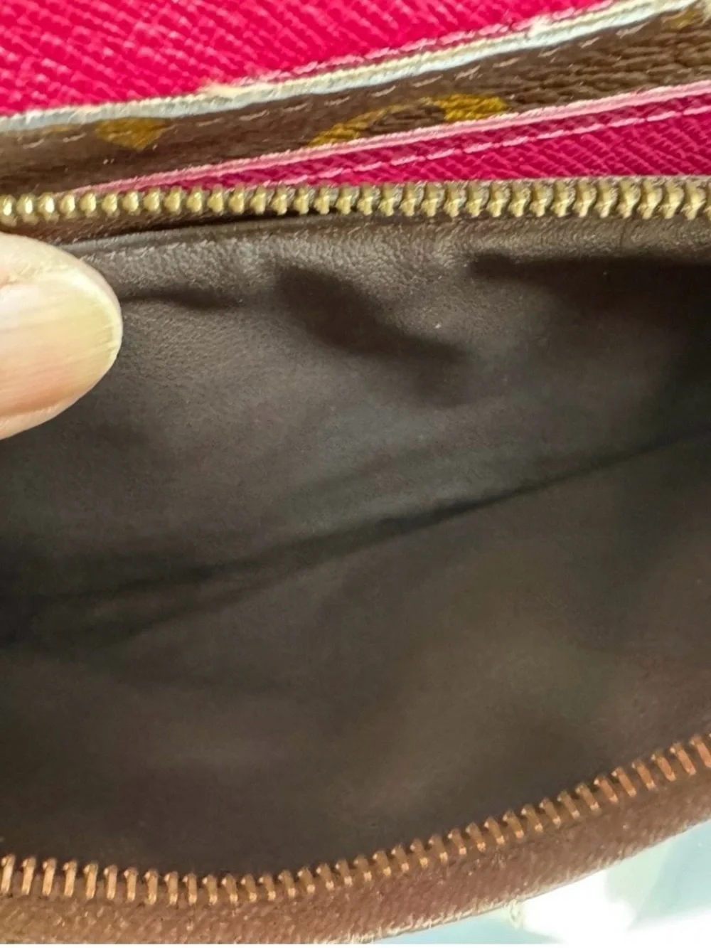 Louis Vuitton Monogram Emilie Wallet/Rasberry Interior with COA